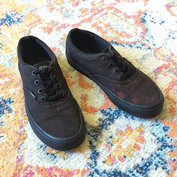 Vans Shoes - Vans Lo Pro Era Bleach Splattered Grunge Classic Canvas Skate Sneakers Black 6.5